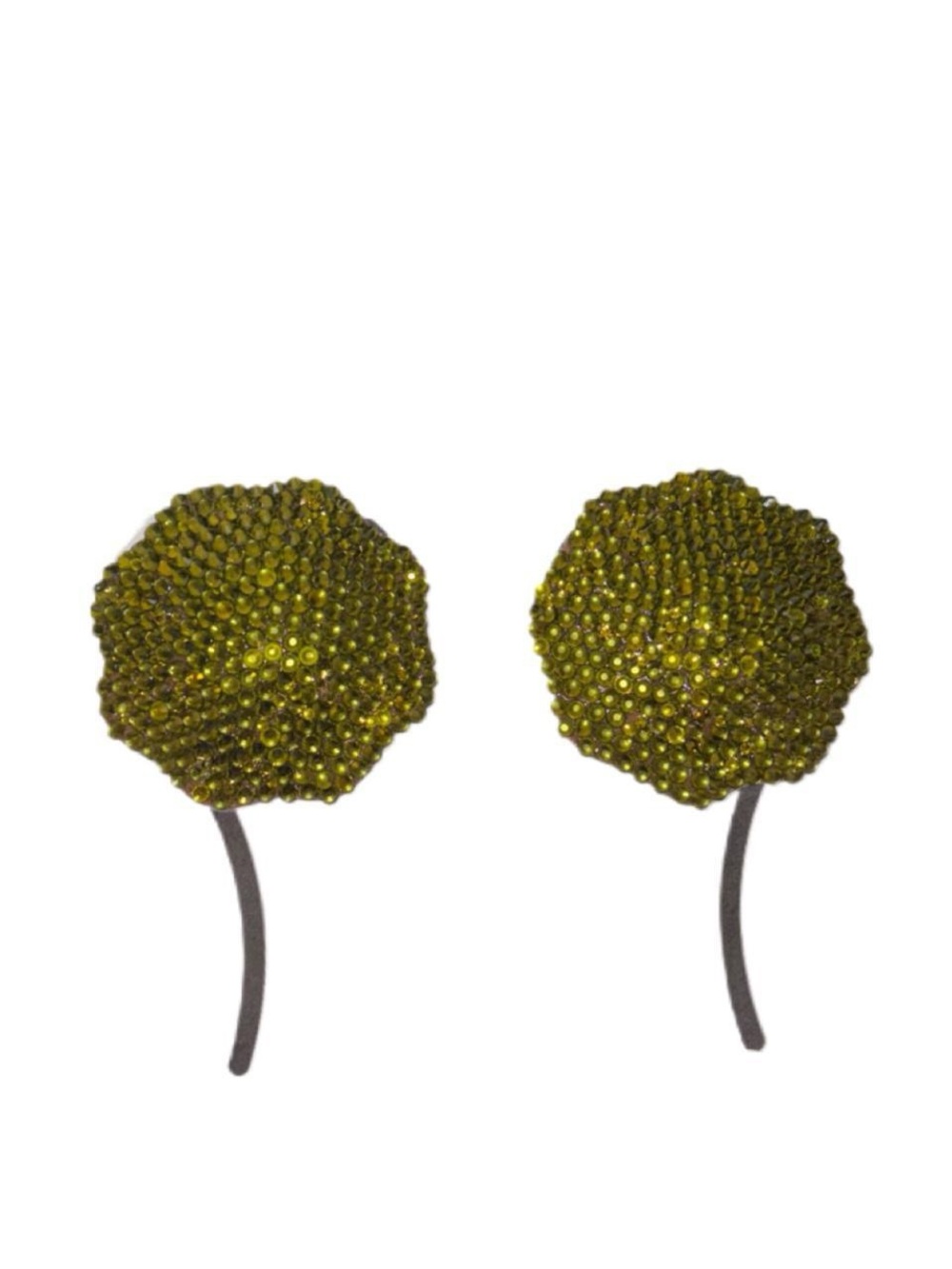Olive Green Crystal Diamond Luxe Crystal Flower Pasties Size Extra Large New